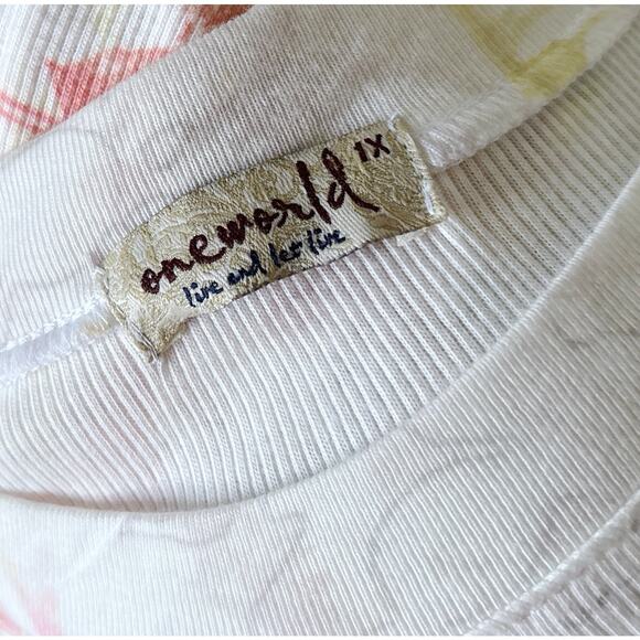 ONE WORLD Womens Plus Size 1X Short Sleeve Embellished Boho Tribal Tunic Shirt - Picture 8 of 8